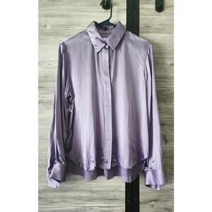 TWP Object of Affection Sage Silk Satin Button Up Shirt Size Medium Retail $525